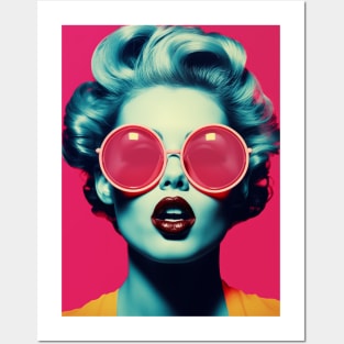 Pop Art Vintage Female Face Posters and Art